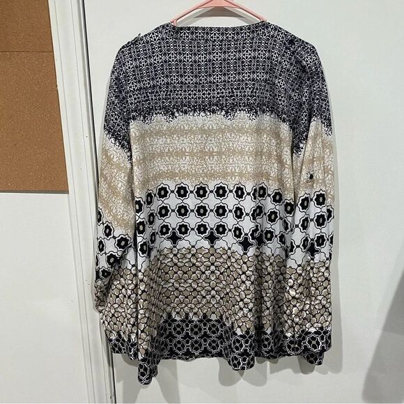 Calvin Klein Mixed Print Button Down Long Sleeve Top Size 3x - Picture 5 of 5